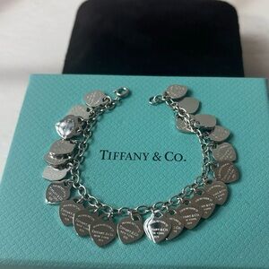 Tiffany & Co. Silver Heart Charm Bracelet